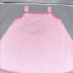 Mary James, pink A-line dress.